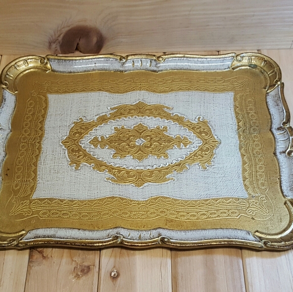 Other - FLORENTINE WOOD TRAY HAND PAINTED MADE IN ITALY